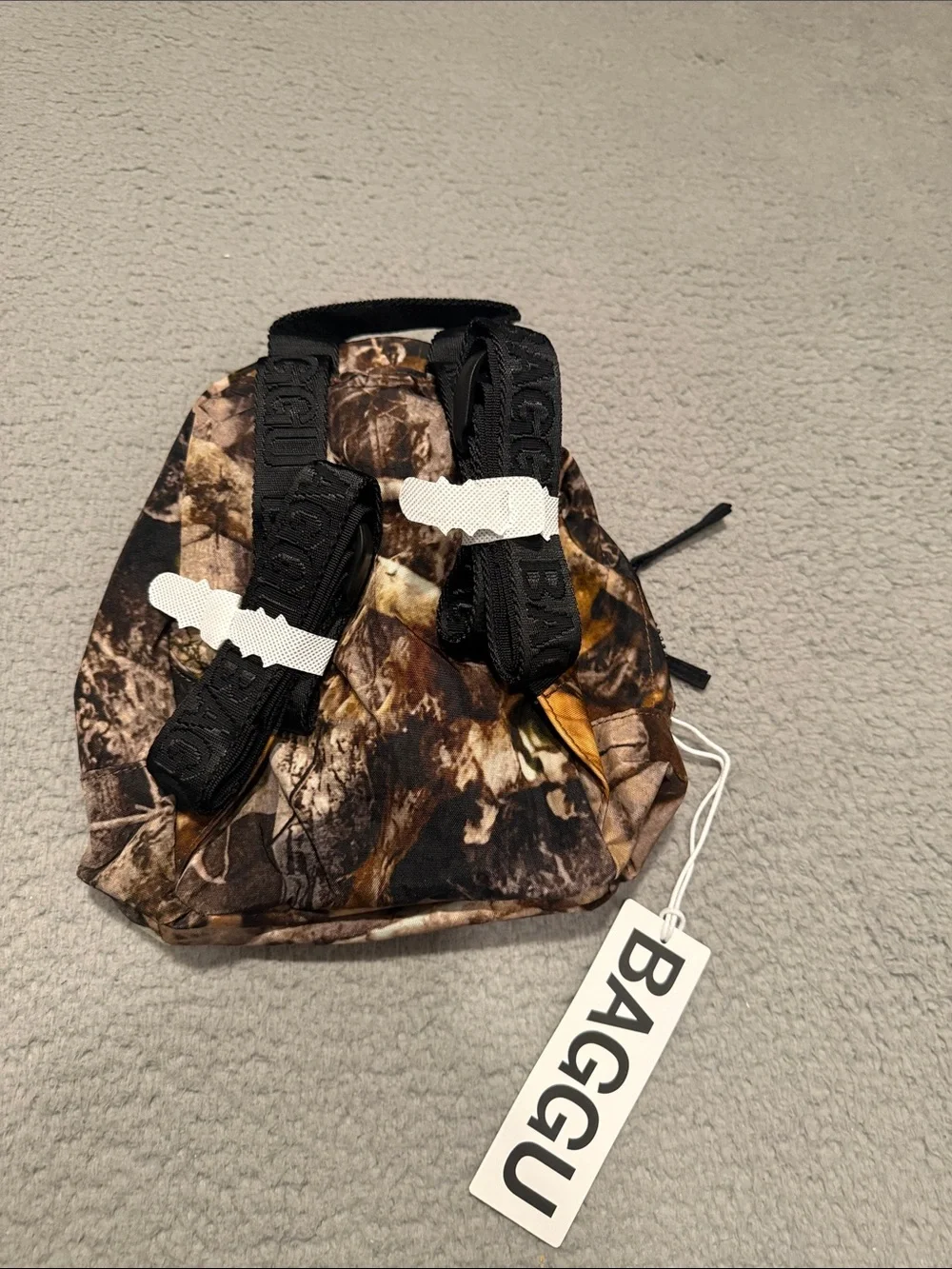 BAGGU Mini Nylon Backpack Camouflage Brown Style Backpack